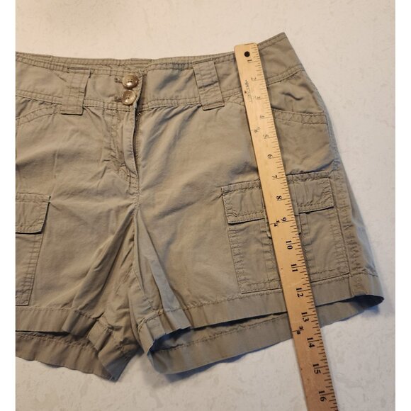 Ann Taylor Cargo Shorts Signature Fit Beige Low Rise 4" Inseam Womens Sz 4 NEW - Picture 10 of 10